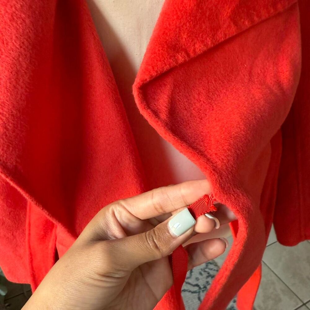 etcetera Women's Red wool belted coat, size 2/small - Picture 6 of 8